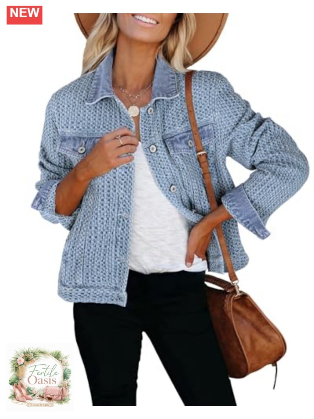 Trendy Distressed Denim Jacket Women Button Down Long Sleeve Casual Trucker
